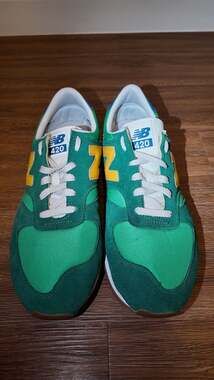 New Balance 420 Men's Lifestyle Sneakers – Green/Yellow, Size 11.5